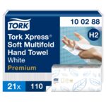 Tork lehtkätepaber H2 Xpress Multifold pehme valge 4 paneelne 2-kihiline 110 lehte/pakis