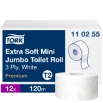 Tork tualettpaber T2 Mini Jumbo Extra Soft valge 3-kihiline 120 m