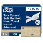 Tork lehtkätepaber H2 Xpress Multifold natural 3paneelne 2-kihiline 180 lehte/pakis