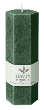 Havi´s lauaküünal Olive Oil tumeroheline h 15 cm