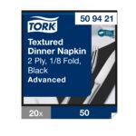 Tork salvrätt Textured 1/8 39 cm must 2-kihiline 50 tk
