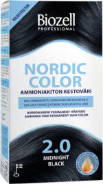 Biozell Nordic Color ammoniaagivaba püsivärv Midnight Black 2.0 2x60 ml
