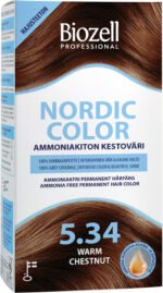Biozell Nordic Color ammoniaagivaba püsivärv Warm Chestnut 5.34 2x60 ml
