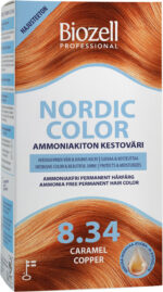 Biozell Nordic Color ammoniaagivaba püsivärv Caramel Copper 8.34 2x60 ml