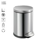 Aliseo prügikast 5L Prestige pedaaliga, harjatud rstv teras, vaikselt sulguv