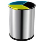 Aliseo prügikast 3x3,5L Prestige sorteeritav 3 lahtriga (must, roheline, sinine), kroom