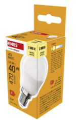 EMOS LED pirn 5,5W (40W) E14 MiniGlobe soe valgus