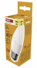 EMOS LED pirn 5,5W (40W) E27 küünal soe valgus