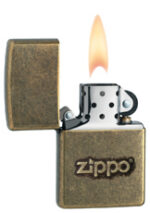 Antique brass open lit plain