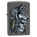 Zippo tulemasin Wolf Skull Feather Design