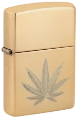 Zippo tulemasin Leaf motif in Lustre