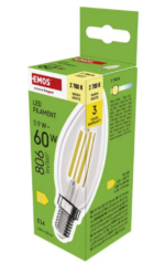 EMOS LED pirn 5,9W (60W) E14 filament küünal soe valgus